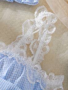 Sexy Underwear Set: Including Tops, Aprons, Headbands, Collars And Underwear, Sexy Skirts, High-End Erotic Underwear, Sexy - Màu xanh da trời - Xem 5