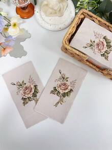 20pcs/Pack Vintage Rose Flower Printed Paper Napkins, 15.7x13inch, One-Time Use For Wedding, Birthday, Tea Party, Dinner Party Decor, Restaurant Hotel Tableware, Party Supplies, Pulp Paper - Multicolor - View 8