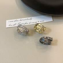 1pc Multilayer Hollow Zirconia Punk Rock Ring With Metal Buckle - Multicolor - View 9