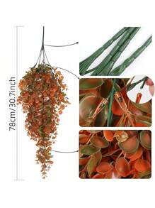 1/2 piezas Plantas de eucalipto colgantes, plantas artificiales con protección UV para decoración del hogar, decoraciones de otoño, decoración de habitaciones, decoración de bodas, decoración de paredes, decoración exterior, decoración de jardín