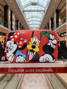 1 件可爱针脚元素设计休闲腰包，双口袋，便携实用，可爱，适合日常使用