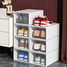 12pcs Thick Transparent Flip-Top Shoe Storage Boxes, Foldable Drawer-Style Plastic Shoe Organizers, Ideal For Summer Shoe Storage And Space Saving