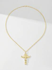 1 pièce Nouveau collier pendentif 2025 en cuivre hypoallergénique avec pierre en zircone, ailes d'ange et croix de Jésus. Convient comme cadeau pour la mère, la Saint-Valentin, les couples, les amis, les membres de l'église, la communion, le port quotidien et les fêtes, la prière