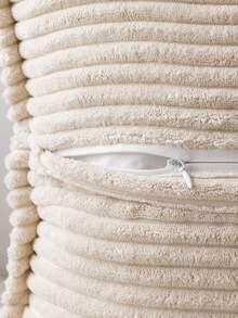 橙色秋季灯芯绒枕套拼布柔软波西米亚条纹枕套宽边装饰纹理夏季沙发垫床客厅枕套万圣节圣诞节装饰 - 米色 - 查看 6