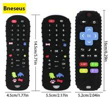 Bneseus 1 pieza Juguete de dentición de silicona con forma de control remoto, juguete de dentición para bebé con diseño anti asfixia, con temática de dinosaurio de dibujos animados, adecuado para niños y niñas de 6 a 24 meses, regalo para fiestas