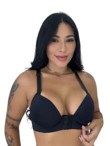 Kit 4 Sutiã Nadador Com Bojo Reforçado Microfibra Fecho Regulagem Lingerie Alça Reforçada Feminina Moda - CORES SORTIDAS - Visão 6
