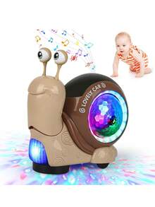 2025新款发光蜗牛玩具，婴儿电动爬行蜗牛玩具，音乐互动感官爬行玩具 - 彩色 - 查看 14