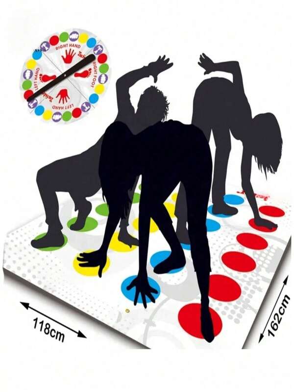 1 Juego de juegos de mesa para fiestas para 2 o talla grande jugadores, juegos para interiores y exteriores/Juegos interactivos para fiestas familiares/Juegos interactivos de movimiento para exteriores con familia y amigos/Juego del tornado (1 rueda giratoria, 1 alfombra de piso, 2 piezas en total)