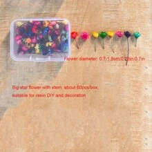 200pcs Mixed Colorful Small Dried Flowers Bulk/60PCS/120PCS Big Star Flowers For Resin Molds Project Casting Jewelry Candles Soap Making Nail Art Charms
