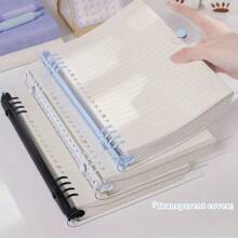 1 pièce Cahier spirale B5 de 120 pages à grille/blanc/lignes, reliure à anneaux en PVC transparent - 8 anneaux rechargeables, couverture ultra-fine et super claire durable, cahier à spirale, fabriqué avec du papier de haute qualité sans acide, convient pour le bullet journal, le croquis, la reliure double fil, les planificateurs et idéal pour les étudiants et les fournitures de bureau, fournitures de rentrée scolaire (options de couleurs multiples)