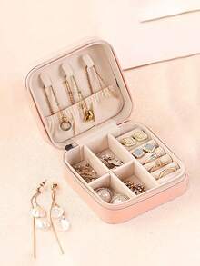 1pc Waterproof Travel Jewelry Box, Multifunctional Jewelry Storage Case, Portable Jewelry Organizer For Earrings, Necklaces, Rings, Bracelets, Watches And Other Accessories, Ideal Gift For Mom, Girlfriend, Wife, Best Friend, Valentine's Day - Multicolor - View 6