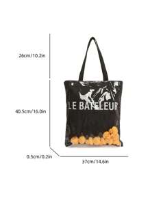 1pc Fashion Ladies Tote Bag, Shoulder Bag, Handbag, Large Capacity, Scratch & Wear Resistant Material, Suitable For Shopping, Dates, Gatherings, Commuting, Elegant Minimalist Casual Cool Black Tote Bag (16.0in*14.6in*0.2in)