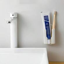 صندوق تنظيم حمام مثبت على الحائط، بدون حاجة إلى ثقب، قوة تحمل عالية، مناسب لجهاز التحكم عن بعد والقرطاسية وفرش المكياج والأدوات المطبخية وتخزين فرشاة الأسنان ومعجون الأسنان، صندوق تخزين زخرفي متعدد الوظائف للغرفة والصالة