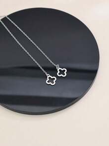 1 Pair Simple Geometric Round Hoop Earrings, Elegant Tassel Stainless Steel Circle Chain Dangle Earrings, Valentine's Day Gift - Yellow Gold - View 10