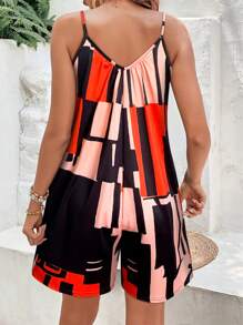 Summer Outfits For Women,New Geometric Pattern Summer Sleeveless Jumpsuit For Vacation Outfits Women,Daily Jumpsuit For Women