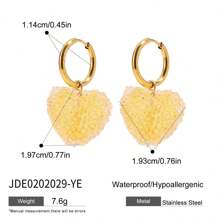 Uworld Women's Sweet Candy Gummy Earrings Colorful Heart Starry Fashion Jewelry 18K Gold-Plated Stainless Steel For Daily Party