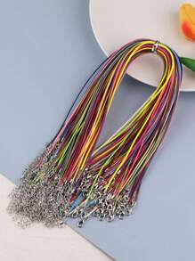 10pcs Wax Cord Leather Rope Necklace, DIY Craft Jewelry Pendant Necklace Choker Chain With Lobster Clasp, Suitable For Women Daily Wear
