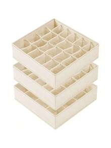 Sock Underwear Organizer Dividers, Fabric Foldable Drawer Organizer For Dresser Closet Organizers And Storage Boxes For Organizing Socks, Underwear, Ties - Beige - View 8