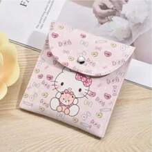 Sanrio Sanrio Hello Kitty Bolsa para armazenamento de absorventes internos, bolsa para guardanapos, bolsa para cosméticos, bolsa de armazenamento multifuncional à prova d'água, bolsa de maquiagem, material escolar de viagem, itens essenciais para viagem, bolsa de maquiagem, itens essenciais para o feriado, bolsas de maquiagem, organizador de maquiagem, presentes para mulheres, estampa de leopardo, salsicha, cachorro, para o feriado de inverno