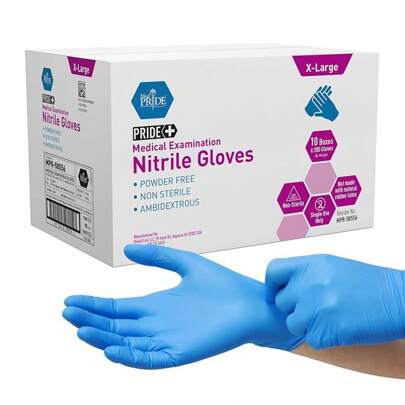 MED Disposable Blue Nitrile Gloves, Pack Of 200,, First Responders, Law Enforcement, Tattoo Artists, Food Vendors, Painters, Cleaners, Pet Care, And M