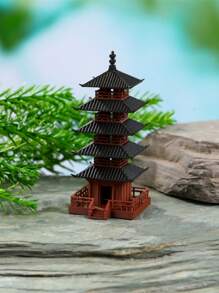 Modello classico di pagoda a 5 piani, architettura tradizionale cinese, collezione in plastica, in piedi da solo, senza elettricità richiesta, decorazione per casa e ufficio, regalo per il Ringraziamento, accessorio per paesaggio di acquario