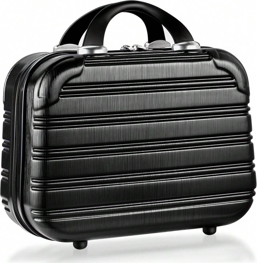 14-Inch Hardshell Makeup Train Case For Travel & Storage - Black - View 1