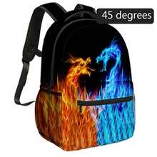 Backpack For Boys And Girls, Double-Sided Pattern Backpack, Large Storage Gamepad/Football/Colour Pattern Bag Sports Backpack For School Students - Color-water and Fire Dragon - View 4