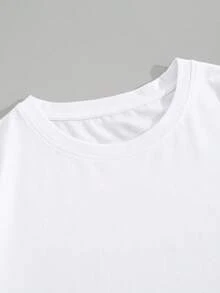 200g Pure Cotton T-Shirt 2025 Summer Ladies New Short Sleeve Pure Cotton Holiday Pattern Short Sleeve Round Neck Couple Wear Small Shirt Tops - 白色 - 查看 3