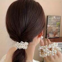 3pcs Set Fashion Crystal & Faux Pearl Floral Headband - Suitable For Daily Wear Or Vacation, Fall Decor, Fashion Accessory, Pop Culture Theme, All Seasons