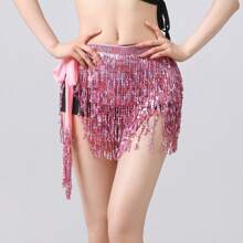 1 szt Damski Cekin Spódnice Brokat Taniec brzucha Biodro Spódnice Frędzle Szaliki Zachwycać się Spódnice Zawinąć Impreza Kostium Dama Seksowny Taniec brzucha Biodro Szaliki