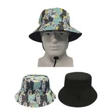 1pc Reversible Graffiti Print Street Style Bucket Hat, Polyester Fabric, Windproof & Decorative, Unisex, Suitable For Spring, Summer, Autumn