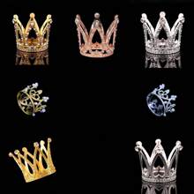 4 piezas Mini adornos de corona de pastel con piedras de strass doradas - Accesorios para hornear de cumpleaños, decoraciones, adornos, adornos pequeños, accesorios, adornos de pastel, decoraciones de pastel, adornos de fiesta, decoraciones de fiesta, apliques, corona, adornos pequeños, adornos, regalos pequeños
