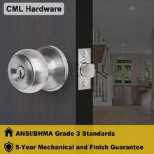 CML Hardware Keyed Entry Door Knob Set, Entran Door Lock In  Stainless Steel For Exterior And Interior, Round Ball Handle, 1 Pack - 1+Stain Stainless - View 8
