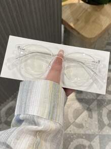 1 Damen Mode Mehrfarbig Runder TR Rahmen Einfache ultraleichte Einfarbig vielseitige Schlichte Brillen
