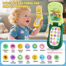 [0-2岁] 儿童益智音乐电话玩具 | 双模式切换 (数字/娱乐) | 早教认知声光玩具 - 6色可选