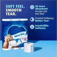 Ultra - Soft Smooth Tear Toilet Paper (18 Mega Plus Rolls): Ideal For Family - Sized Use - 18 - View 4