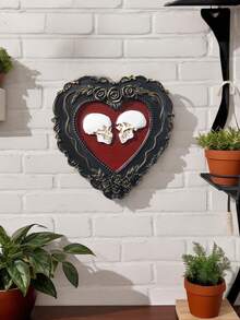 1 szt. Dekoracja na Halloween Żywica Serce Czaszka Wisząca na Ścianie, Ręcznie robiona Żywica ABS Serce Czaszka Ozdoba Do Salonu, Gabinetu, Sklepu I Halloween, Dekoracja Na Dzień Zmarłych