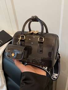 2个/套透明果冻可调节单肩包，适合旅行、上学、工作、办公、斜挎。 - 彩色 - 查看 4