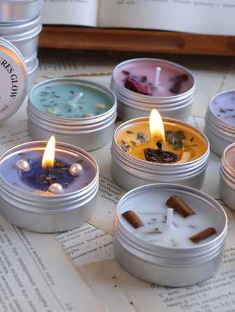 Set de 3/1 velas perfumadas de lata nuevas, velas sin humo, velas con fragancia floral, regalos, regalos de otoño, estilo nórdico, artículos de viaje, decoración del hogar, decoración navideña, banquete, fiesta, decoración de habitación, decoración de dormitorio, vela, velas, Halloween, otoño, regalos, velas perfumadas