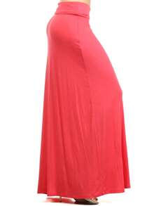 Chic Comfortable High Waisted Maxi Skirt Flowing A Line Design For Everyday Elegance - 珊瑚 - 查看 2
