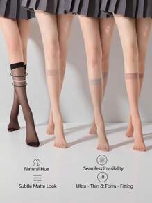 1 Paar ultraleichte, modische, minimalistische und hautfreundliche Kniestrümpfe für den Sommer