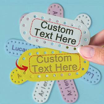 12/24/36/48/96 Ps Custom Name Tags - Personalize Clothing/Hats/Backpacks/Blankets/Socks And More Beautifully Embroidered High-Quality Accessories - Durable, Washable, Fade-Resistant Faux Leather Tags - Versatile Leather Accessories For Home, Daycare And School Organization And Thoughtful Birthday Gifts