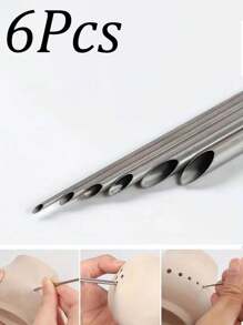 6 قطع أدوات من الفولاذ المقاوم للصدأ لتشكيل الحفر والنحت والقطع والدمغ على الخزف والسيراميك والطين البوليمري ، طقم أدوات نحت وتشكيل الخزف والطين البوليمري - أدوات دقيقة للنحت والدمغ والصياغة للسيراميك والمشغولات اليدوية