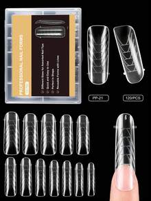 Nail Enhancement Mold Crystal Extender Paperless Rapid Phototherapy Extender 100pcs And 120pcs In Box For Choice Nail Moudle With Scale - Clear - View 6