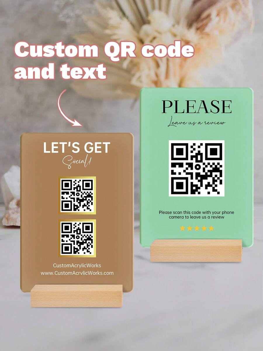 Señal de código QR de redes sociales | Señal de código QR mini | Señal de belleza | Señal de negocio | Señal de pago | Señal de salón, Señal de código QR personalizada, Señal de escanear para pagar, Señal de pequeña empresa, Decoración de tienda, Señal de redes sociales de negocios, Señal de pago, Señal acrílica - Multicolor - Ver 1