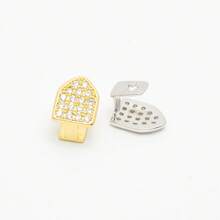 4 Peças Grillz de Moda Hip Hop Personalizado, Acessório de Joia com Incrustação de Cobre e Zircônia Brilhante, Presente para Artistas de Rap e Hip Hop, Grillz Unissex