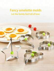 4pcs Or 1pc Stainless Steel Egg Rings, Pancake Molds - Egg Shaped For Frying Pan, Stainless Steel Pancake Molds For Pancakes And Fried Eggs, Kitchen Accessories, Egg Molds, Fried Egg Molds, DIY Fried Egg Molds, Creative Egg Molds, Egg Tools, Egg Steamer, Egg Ring Molds For Cooking, Stainless Steel Ring Molds, Bread Molds, Kitchen Accessories (Random Color & Style) - Multicolor - View 5