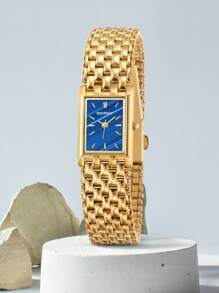 BERNY 1 Stück Damen Edelstahl-Armband, luxuriöse elegante Mode quadratisches Zifferblatt Analog Quarz Armbanduhr, 30m wasserdicht, geeignet für den täglichen Gebrauch