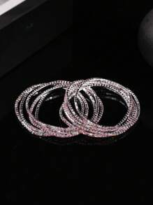 10 pièces/set Bracelet élastique à billes de cristal colorées sur un seul rang, design unique et élégant