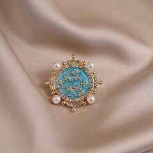 1 件闪亮复古锌合金胸针，适合春、夏、秋、冬日常穿着学校办公室配饰衬衫夹克珠宝圣诞节万圣节衣服别针有趣可爱的教师礼物 - 金色 - 查看 6